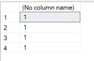No column name