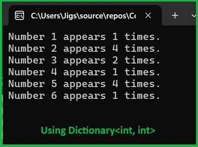 Using Dictionary