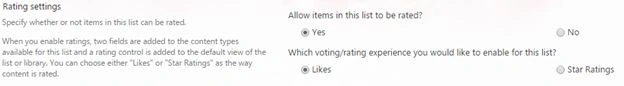 rating setting