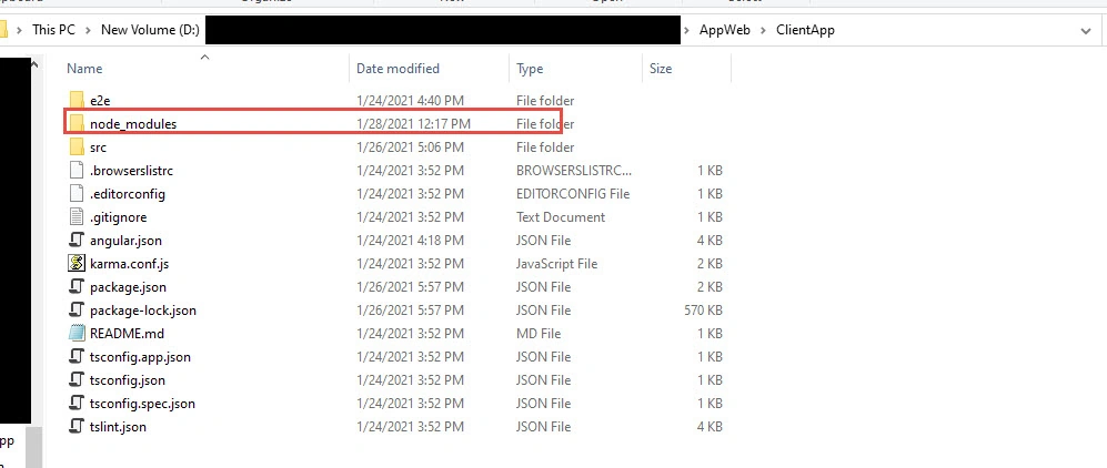 The error output was: An unhandled exception occurred: Cannot find mod