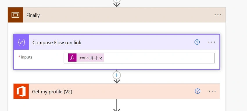 Compose flow run link