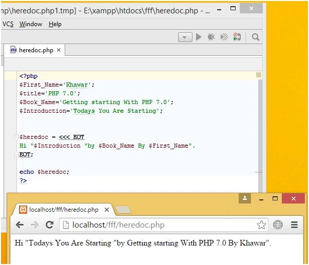 concatenation of two variable