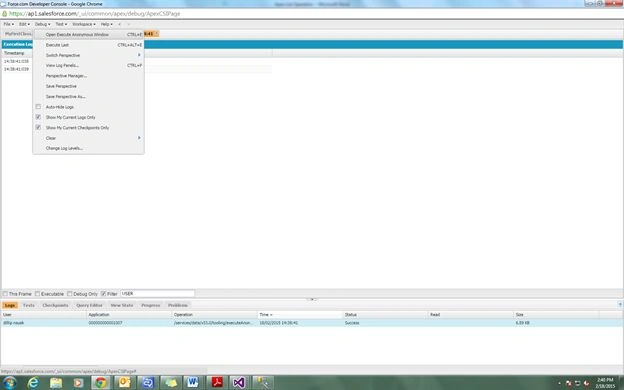 developer console