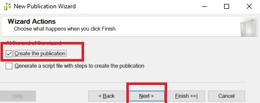 Wizard actions