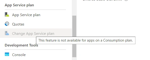 How To Change Consumption To App Service Plan For An Azure Service