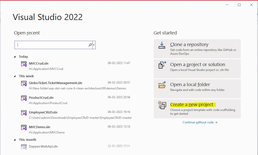 Asp.Net Core MVC (.Net 6.0) CRUD Operation