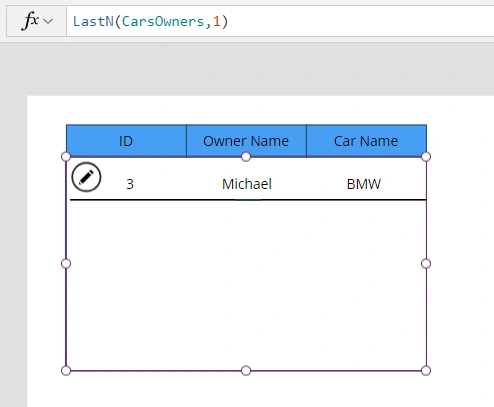 LastN Function Example output