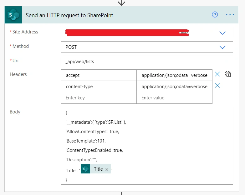 Create document library in SharePoint using Power Automate