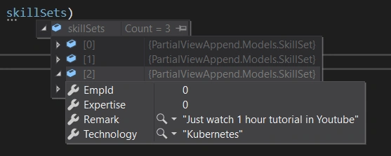 Retrieve Values From Dynamically Appended MVC Partial View
