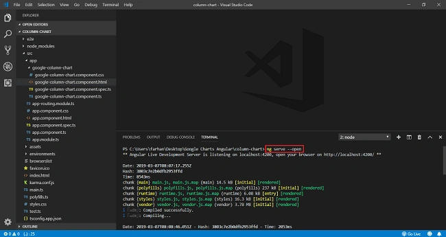 Different Way Of Implementing Google Column Chart In Angular 7