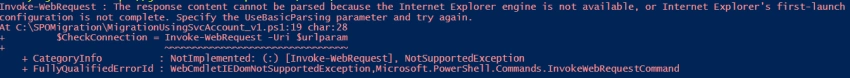 Invoke-WebRequest : The response content cannot be parsed