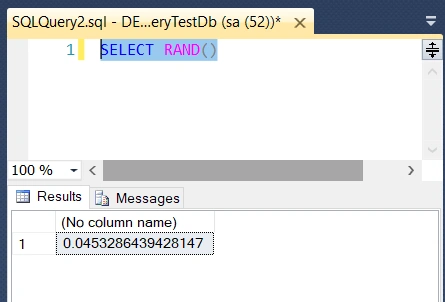 RAND Function In SQL