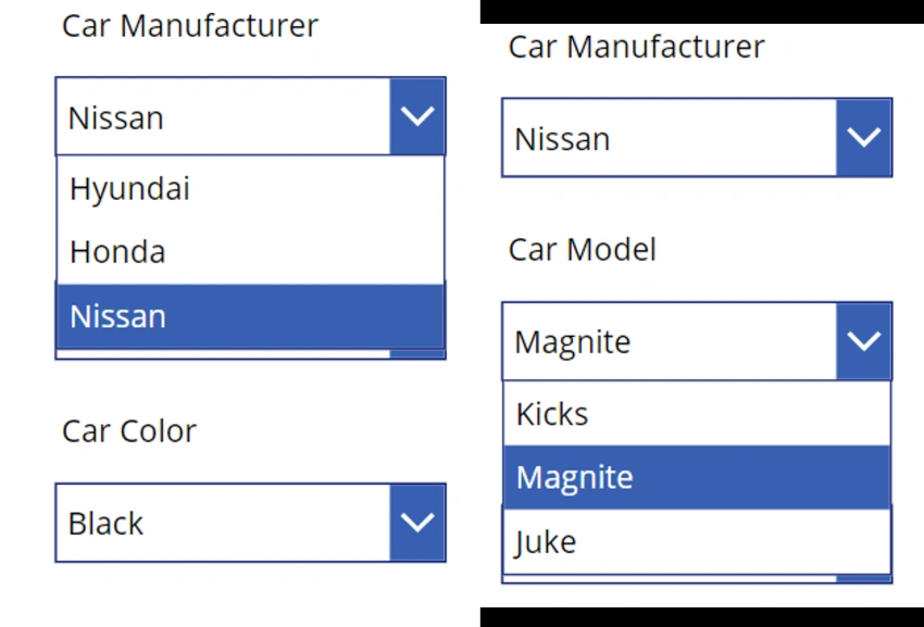 Cascading Dropdown in PowerApps