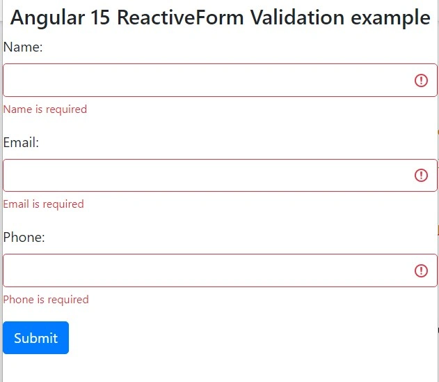 Reactive Angular Form Validation