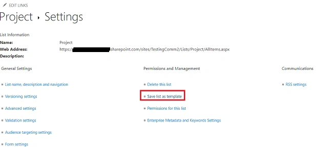 Save A List As Template In SharePoint Online Using PowerShell