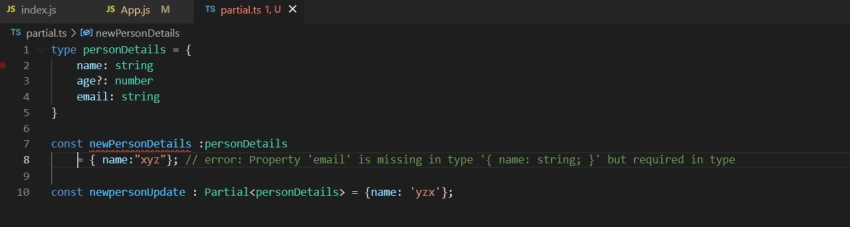 Usage of Partial