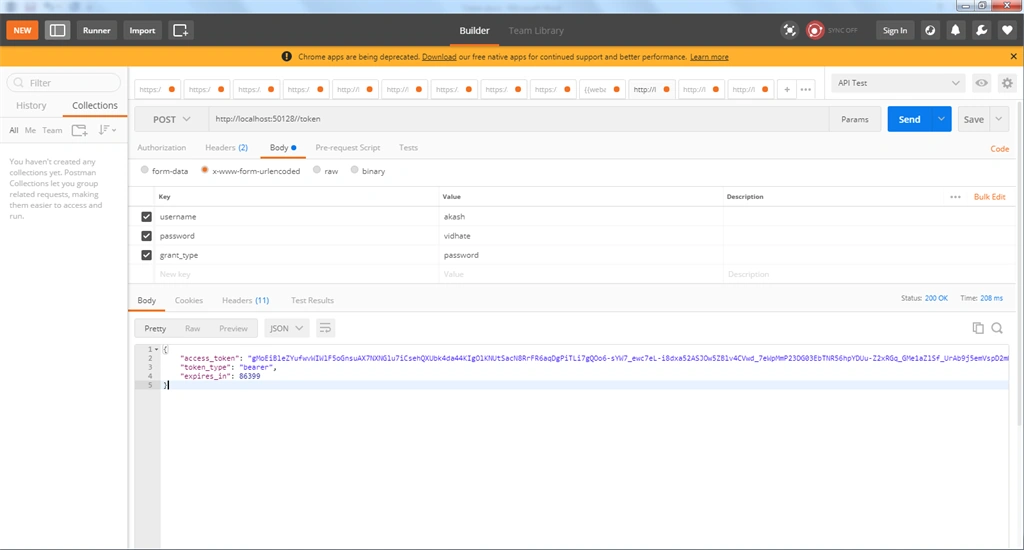 Consume Token Based API using postamn