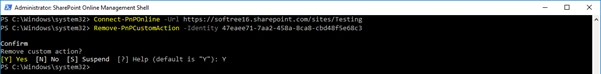 Add And Remove Custom Action Using PnP PowerShell
