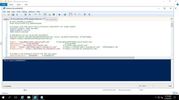Active Directory AD And Group Member And ODFB Validation Status Step by Step Process Document