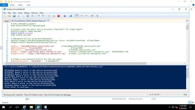 Active Directory AD And Group Member And ODFB Validation Status Step by Step Process Document