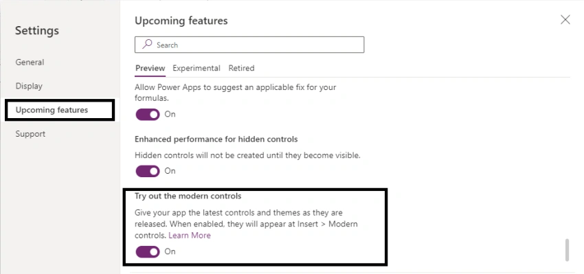 Modern Controls in Power Apps for canvas apps