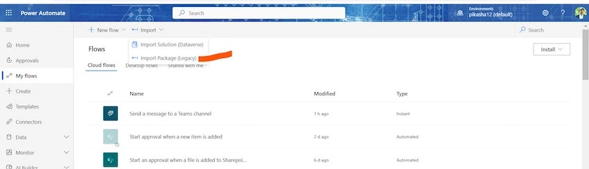 Export Power Automate Flows from One Environment to Another