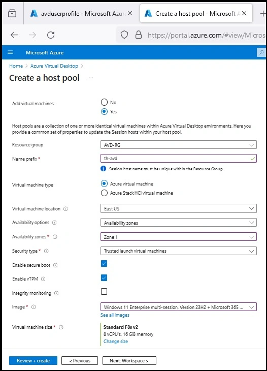 Create a host pool