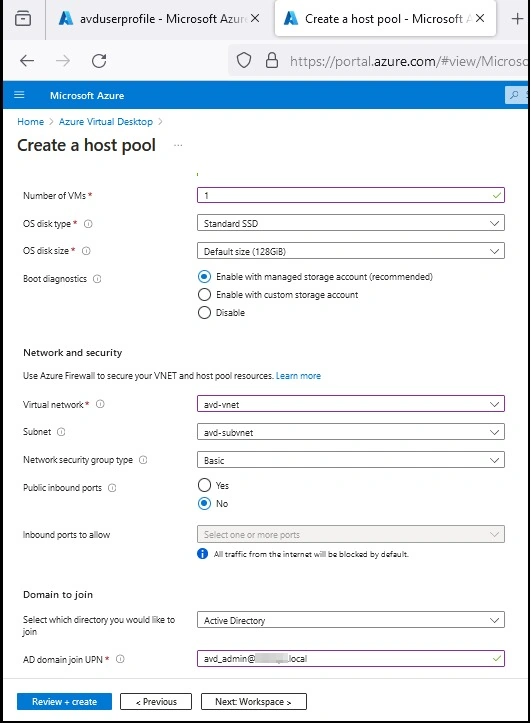 Create a host pool