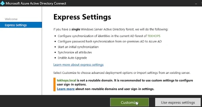 Express settings