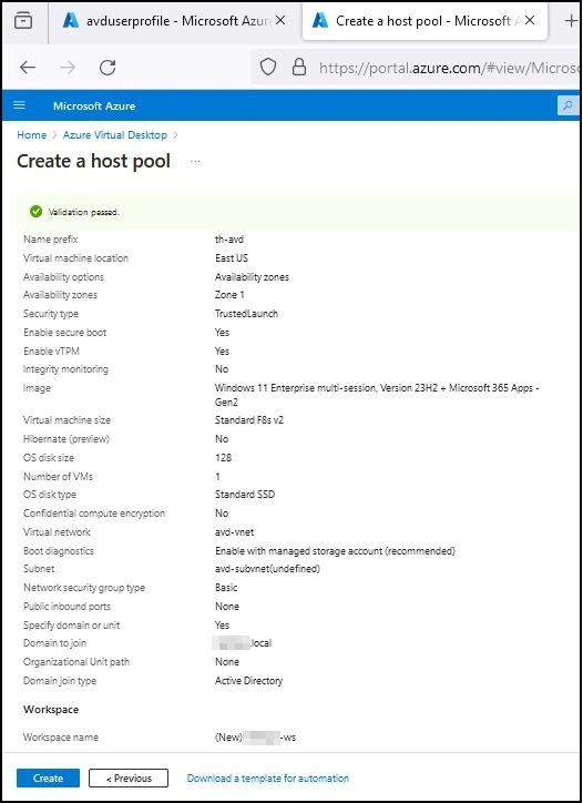 Microsoft a host pool