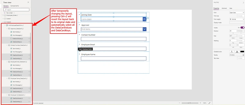 How to Apply Properties to Multiple DataCardKey and DataCardValue Fields
