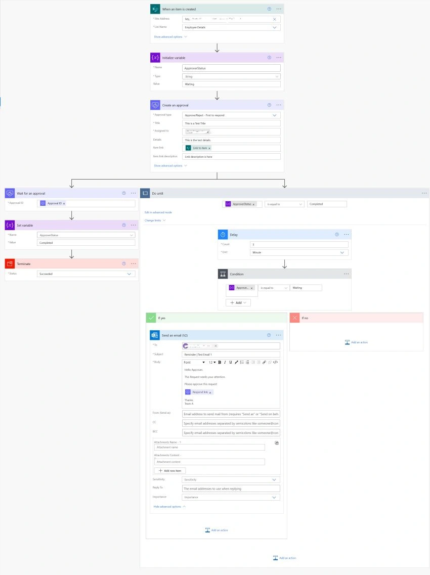 How to send approval reminder email using PowerAutomate