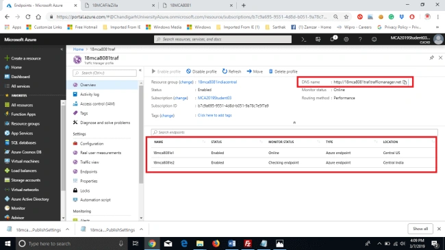 Create Traffic Manager On Azure To Manage Requests To A Web Resource Located On Multiple Data Centers