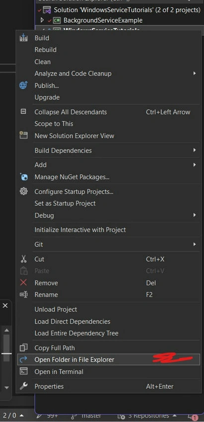 Windows Service exe file