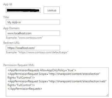 Permission Request XML