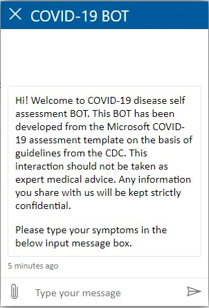 COVID-19 Assessment BoT Development And Deployment