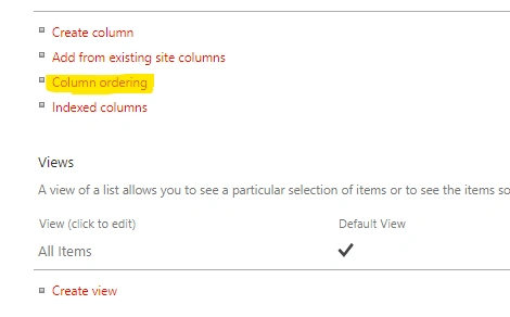 SharePoint List Column re-ordering in New Item Form or Edit Item Form