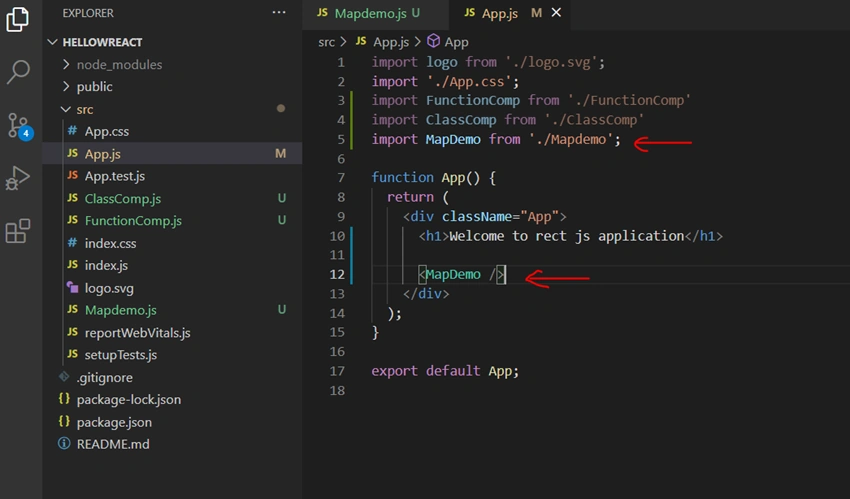 Map method in React js