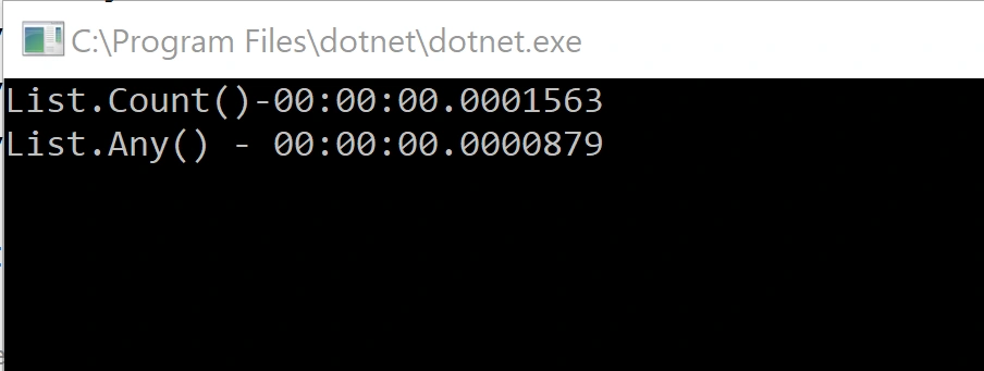 List.Count() Vs List.Any()