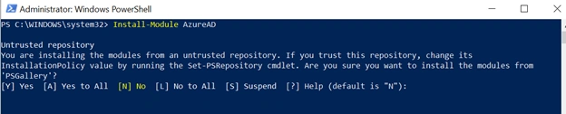 azure active directory in Powershell