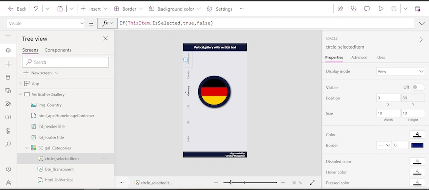 Vertical text in vertical gallery