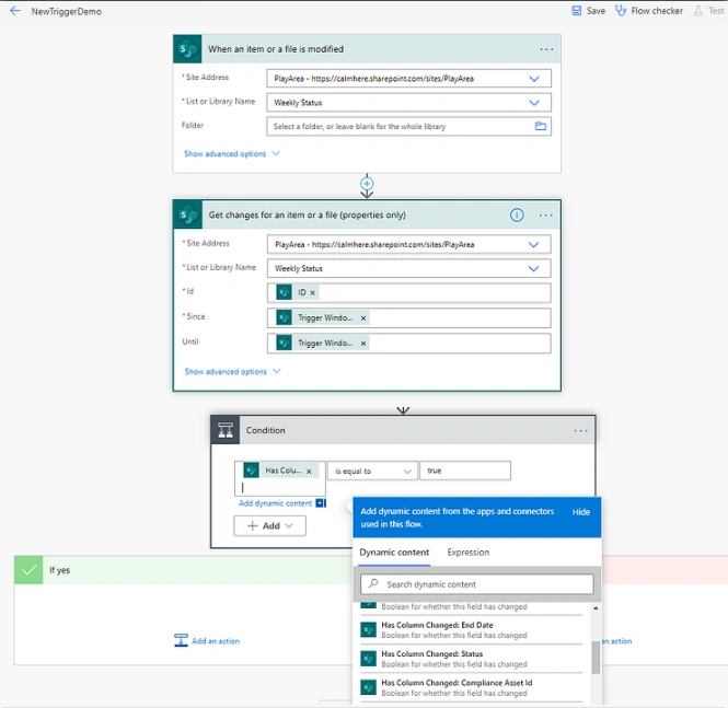 When An Item Or File Is Modified Trigger For SharePoint Connector