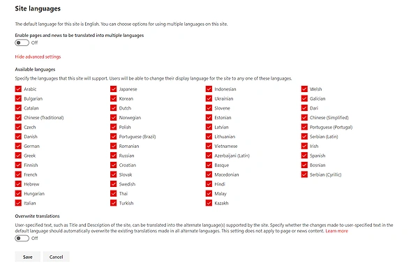 New Multilingual Feature in SharePoint Modern Sites