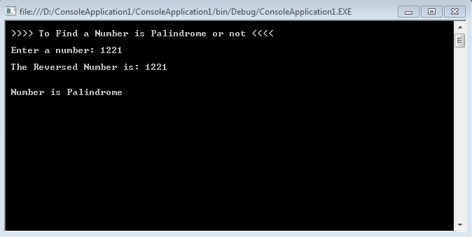 Palindrome in C#