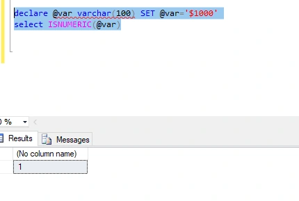Check String Value Has Numeric Data Or Not In SQL
