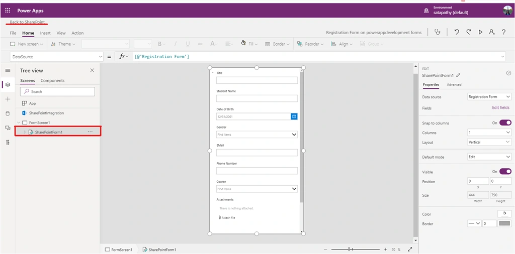Modify SharePoint List Into Power Apps Form