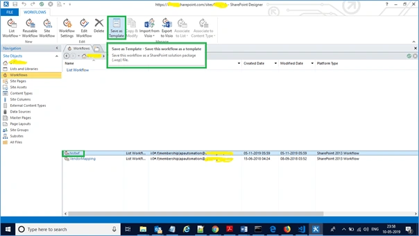 Export Import SharePoint Designer Workflow