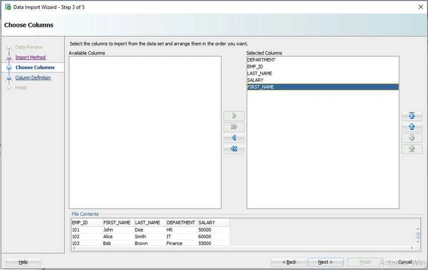 Select Columns