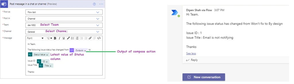 Notify Users In Teams For Modified Values Using Power Automate