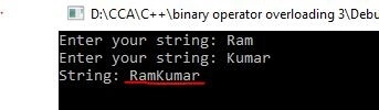 Concatenate Two String Using Binary Operator Overloading